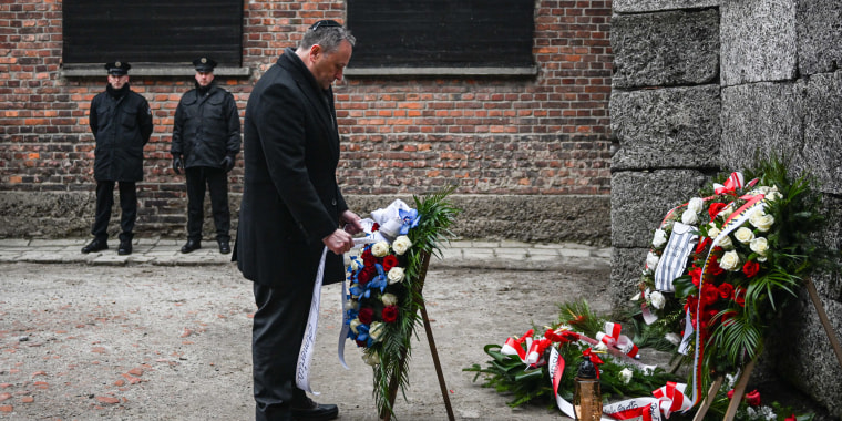 Commemorating Victims Of The  Holocaust At Auschwitz Nazi Camp