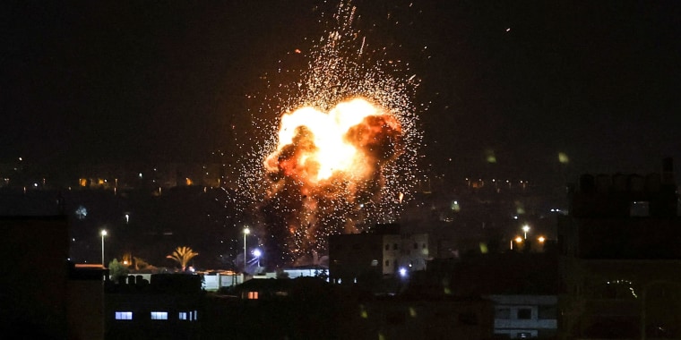 Israel launched air strikes on Gaza on January 27 in response to militant rocket fire from the Palestinian enclave, as tensions rise following the deadliest army raid on the occupied West Bank in years. 