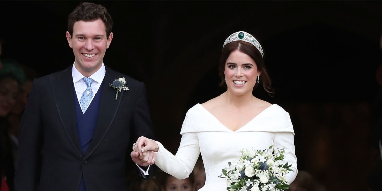 Princesa Eugenie y Jack Brooksbank, su esposo, el día de su boda; octubre 2018.