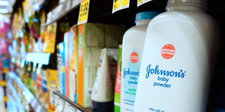 Johnson's baby powder stocked at a supermarket shelf in Alhambra