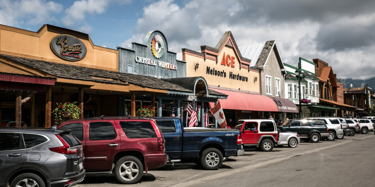 The historic downtown shops in Whitefish, Mont., on June 22, 2018.
