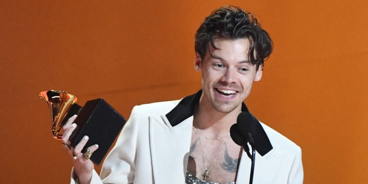 Harry Styles accepts the award for album of the year.