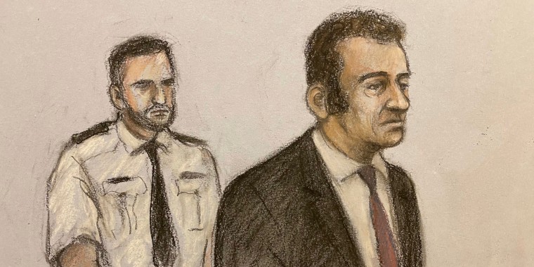 courtroom sketch: David Carrick appears at Southwark Crown Court in London for sentencing on Feb. 6, 2023.