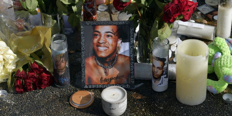 A roadside memorial for XXXTentacion in Deerfield Beach, Fla.