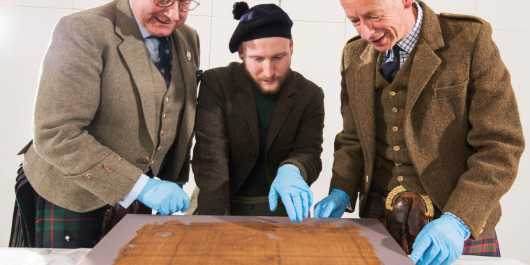 The Glen Affric tartan - Scotland's oldest-known true tartan is to be exhibited at Tartan exhibition opening at V&A Dundee on Saturday 1 April 2023.