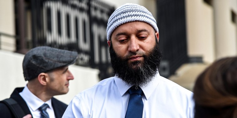 Adnan Sayed speaks to reporters outside the Robert C. Murphy Courts of Appeal building after a hearing on Feb. 2, 2023.