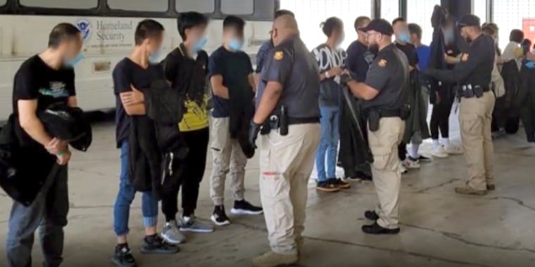 Chinese nationals detained at the U.S-Mexico border. 