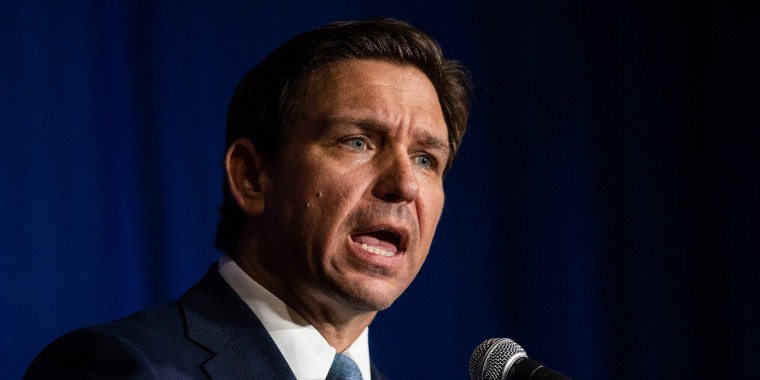 Florida Gov. Ron DeSantis in Manchester, N.H., on April 14, 2023.