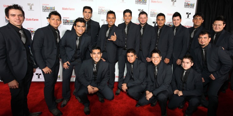 Banda Los Recoditos en la alfombra roja de los Premios Billboard a la Música Mexicana.