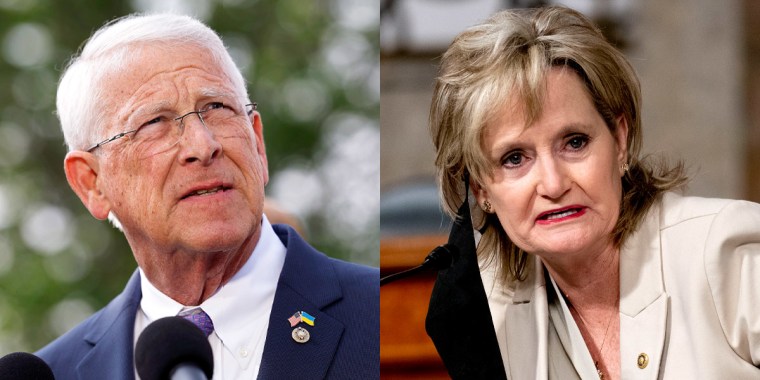 Sen. Roger Wicker, R-Miss., and Sen. Cindy Hyde-Smith, R-Miss.