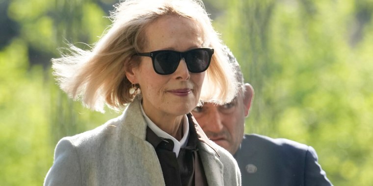 E. Jean Carroll arrives at a courthouse in New York on April 25, 2023.