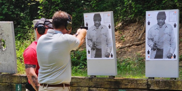 The Villa Rica Police Department in Georgia is facing intense backlash after hosting a handgun class over the weekend with a target that depicts a Black man in a beanie pointing a gun.