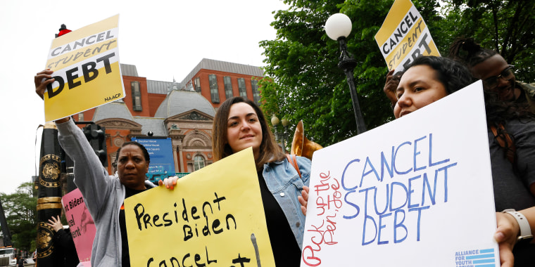 Student loan borrowers protest for debt forgiveness in Washington, D.C.