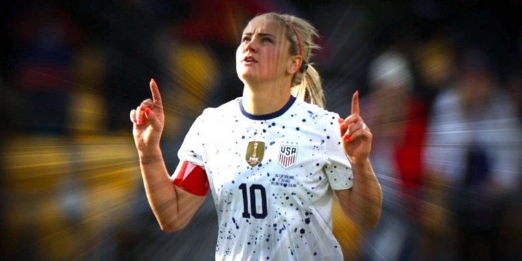 Lindsey Horan celebra el gol de Estados Unidos en el partido contra Países Bajos.