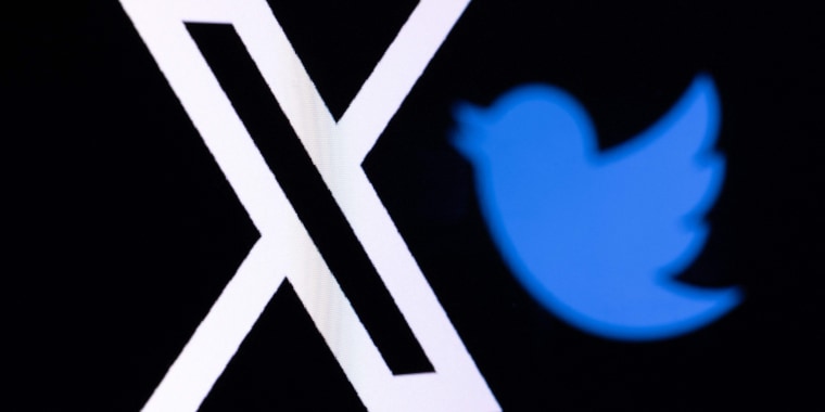 The new Twitter logo rebranded as X and the old Twitter bird logo reflected in smartphone screens.