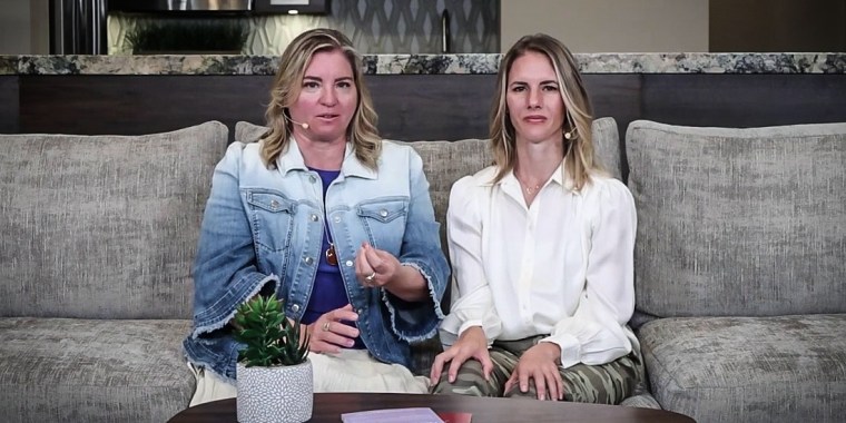 Ruby Franke, right, and business partner, Jodi Hildebrandt, speaks during an Instagram video posted to their @moms_of_truth account.