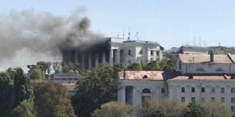 Russia has claimed that Ukrainian forces have attacked the headquarters of the Black Sea Fleet in Sebastopol, Crimea on Sept. 22, 2023. 