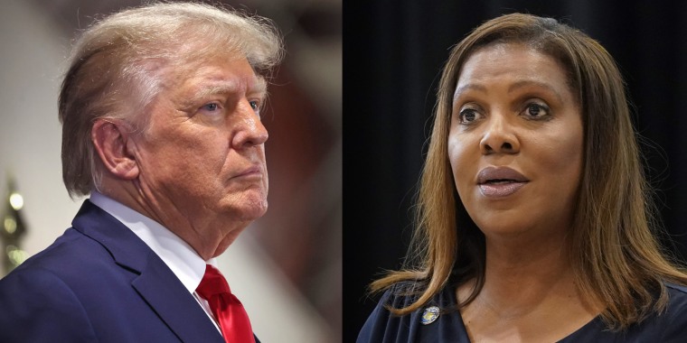 Former President Donald Trump and New York Attorney General Letitia James.