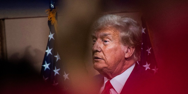 Former President Donald Trump speaks in Clinton, Mich., on Sept. 27, 2023.