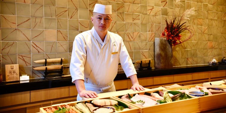 Executive chef Yohei Matsuki at Sushi Ginza Onodera in Los Angeles.