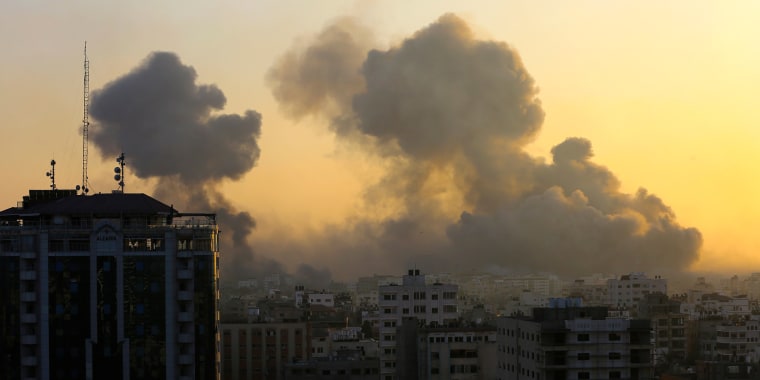 Smoke rises following Israeli airstrikes in Gaza City, on Nov. 2, 2023.