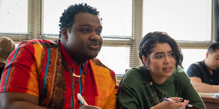 Jaquel Spivey as Damian and Auli'i Cravalho as Janis in "Mean Girls."