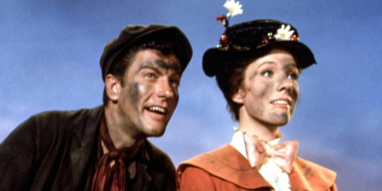 Dick Van Dyke and Julie Andrews in "Mary Poppins".