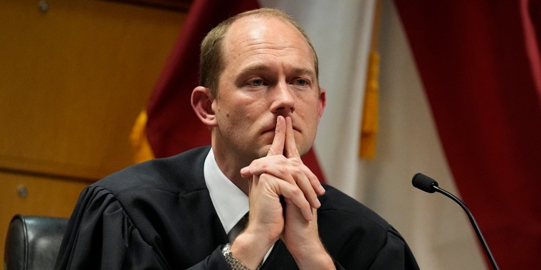 Fulton County Superior Judge Scott McAfee during a hearing in the case of the State of Georgia v. Donald John Trump at the Fulton County Courthouse in Atlanta