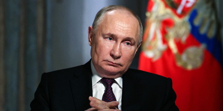 Vladimir Putin during an interview