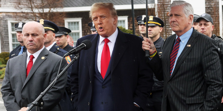 Donald Trump at the wake of NYPD Officer Jonathan Diller in Massapequa, N.Y.