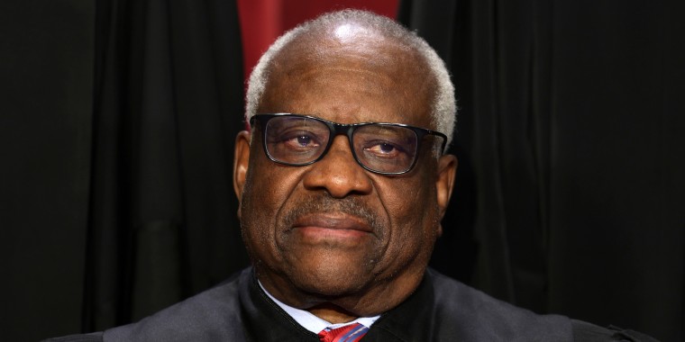 Clarence Thomas poses for an official portrait in 2022.
