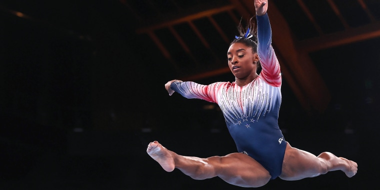 Simone Biles competes in the Women's Balance Beam Final