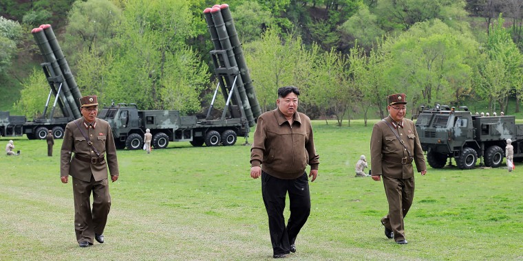 North Korean leader Kim Jong Un supervised salvo launches of the country’s “super-large” multiple rocket launchers that simulated a nuclear counterattack against enemy targets, state media said Tuesday, adding to tests and threats that have raised tensions in the region.