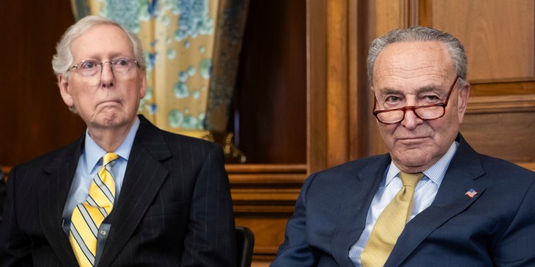 Mitch McConnell, left, and Chuck Schumer at the U.S. Capitol,