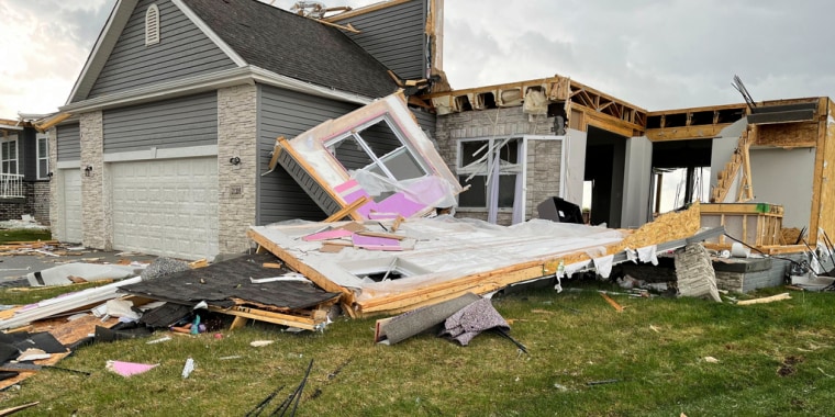 Una casa destruida en Omaha, Nebraska, el 26 de abril de 2024.
