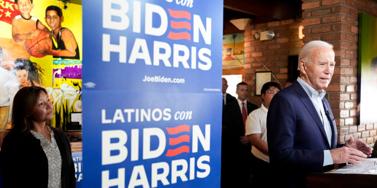 Joe Biden speaks at a campaign event in a Phoenix restaurant.