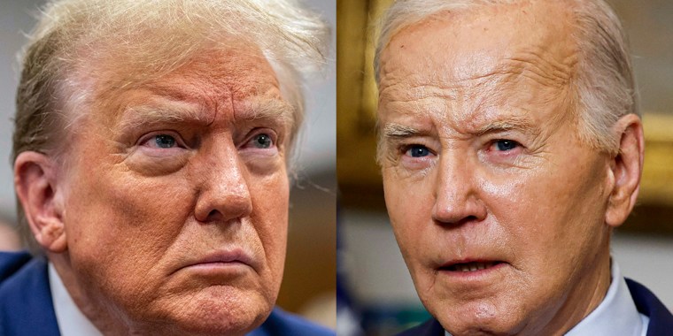 Split composite of Donald Trump and Joe Biden.