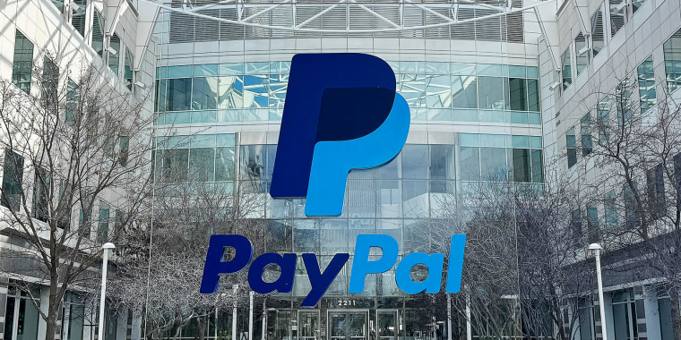A PayPal sign at thecompany's headquarters in San Jose