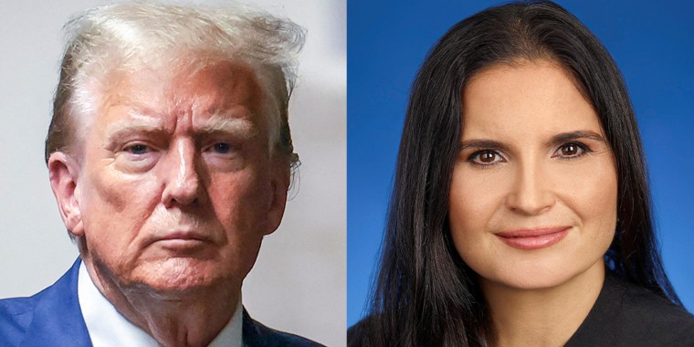 A composite split image of Donald Trump and Aileen Cannon.