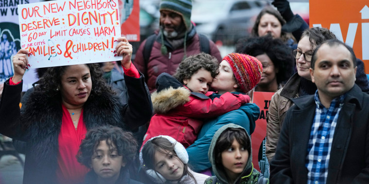 Immigrant advocates rally near City Hall in New York