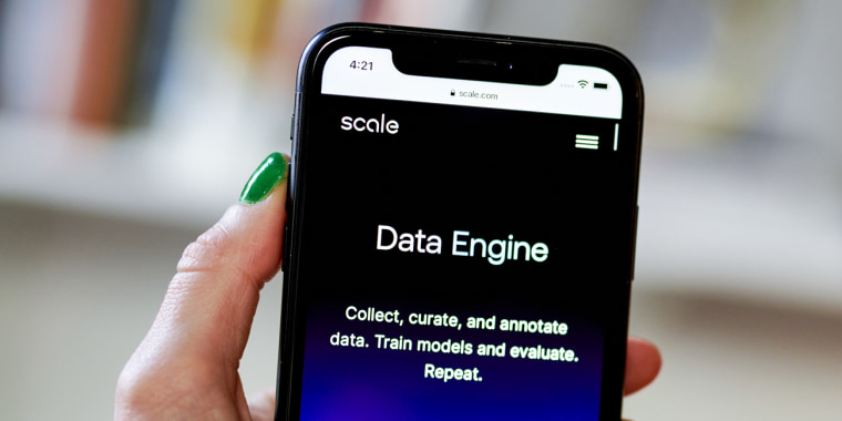 The Scale AI website on a smartphone
