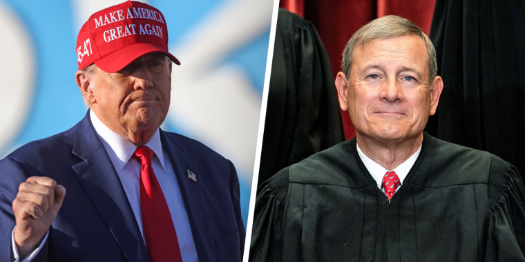 Former President Donald Trump and Chief Justice John Roberts.