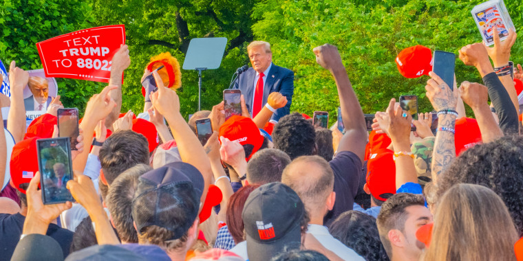 Donald Trump at a rally in the South Bronx, New York, 