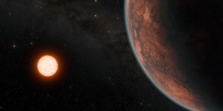 Gliese 12 b, which orbits a cool, red dwarf star located just 40 light-years away, promises to tell astronomers more about how planets close to their stars retain or lose their atmospheres. In this artist’s concept, Gliese 12 b is shown retaining a thin atmosphere.