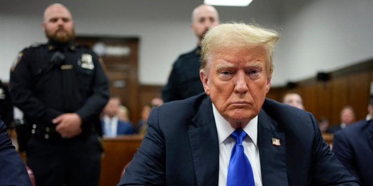 Former President Donald Trump attends his criminal trial at Manhattan criminal court on May 30, 2024.