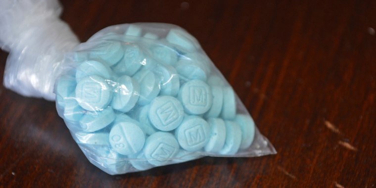 Fentanyl-laced pills seized by the Drug Enforcement Administration.
