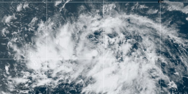 Foto de satélite de la tormenta tropical Ernesto.