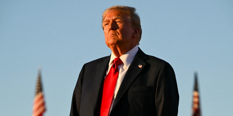 Former US President and Republican presidential candidate Donald Trump  in Butler, Pa. on Oct. 5, 2024.