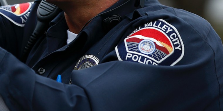 El logo de la policía de West Valley City, en el área de Salt Lake City, Utah.