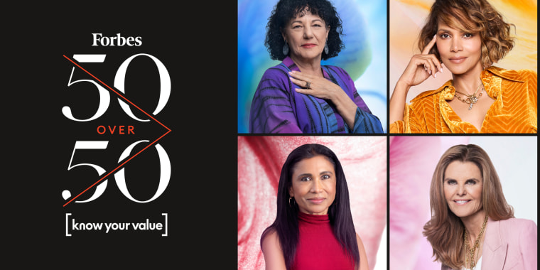 In a 4x4 grid from left, Freada Kapor Klein, Halle Berry, Suma Krishnan, and Maria Shriver.